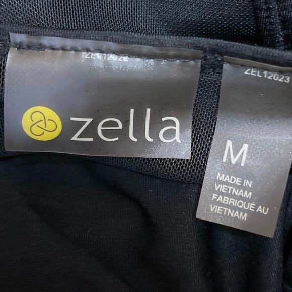 Zella Women's Black Long Sleeve Mesh Trim Yoga Workout Athletic T Shirt Top Sz M - Picture 3 of 4